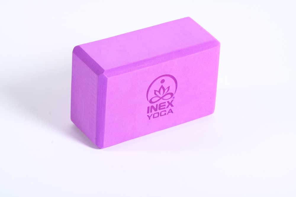 Заказать Блок для йоги INEX EVA Yoga Block laser Logo, темно-фиолетовый, 4"